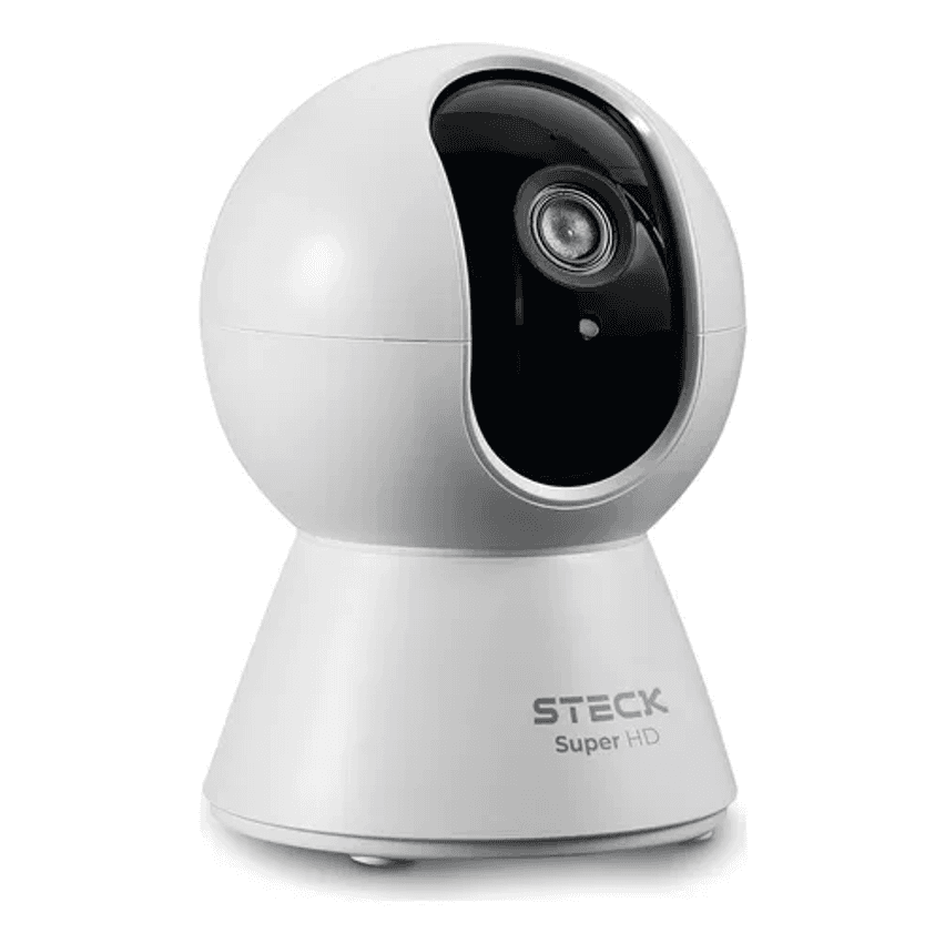 Câmera De Segurança Interna Ptz 360 Super Hd, Branco Steck