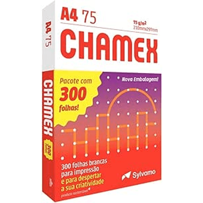 Papel Sulfite, Chamex, A4, 75 Gramas, Pacote De 300 Folhas