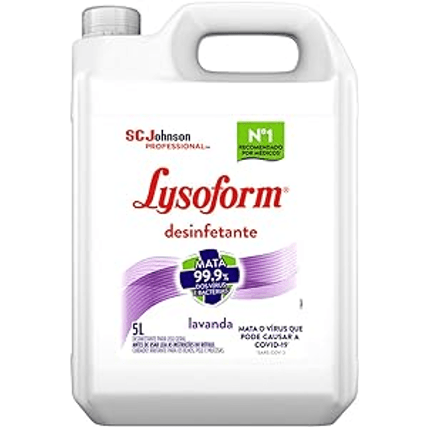 Lysoform Lavanda, Desinfetante Líquido, Limpeza Pesada e Eficiente, 5L