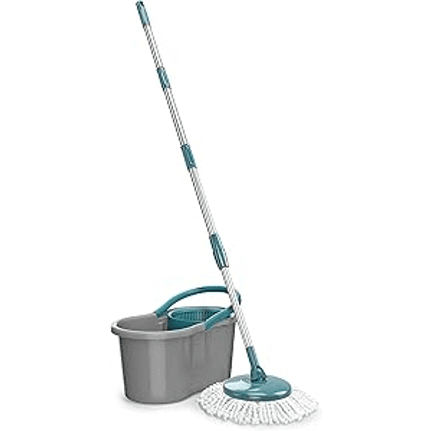 Flash Limp Mop5010 - Mop Fit Giratório, Medidas Balde - 22 Cm X 39 Cm X 20,5 Cm, Cabo Com Refil - 35 Cm X 35 Cm X 104 Cm A 128 Cm