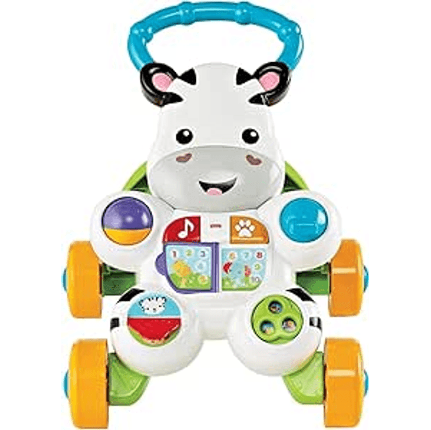 FISHER-PRICE, Andador e Apoiador para bebês, Formato Zebra, Com Sons Educativo, a partir de 6 meses