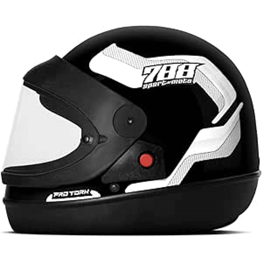 Capacete Fechado Pro Tork Sport Moto 788 Preto - Branco Tam. 58