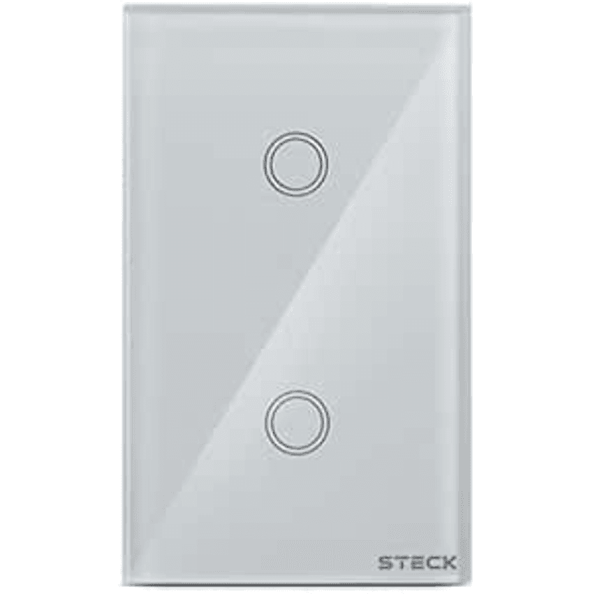 Steck, Interruptor Inteligente 4x2”, Touch Wi-Fi Steck Ambiente Conectado, 2 Módulos, Bivolt, Branco