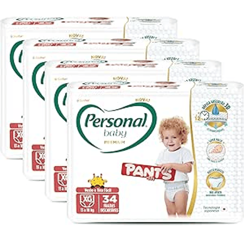 Fralda Personal Baby Premium Pants XG 4 pacotes c/34 fraldas |