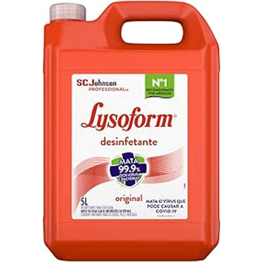 Lysoform Original, Desinfetante Líquido, Limpeza Pesada e Eficiente, 5l