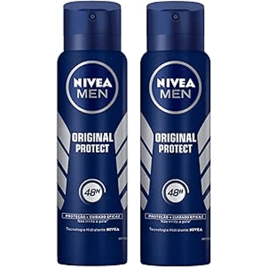 NIVEA Kit Desodorantes Antitranspirante Aerosol Nivea Men Original Protect 48h 150ml - 2 UNIDADES