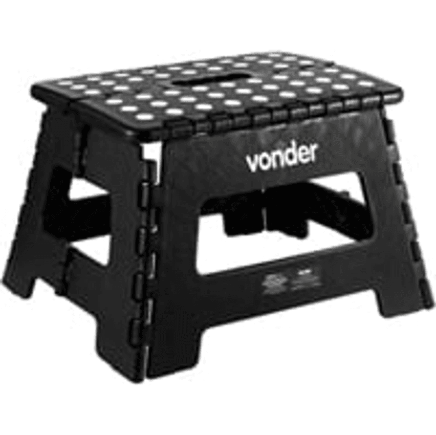 Vonder Banqueta Plástica Dobrável Preta Altura 220 Mm