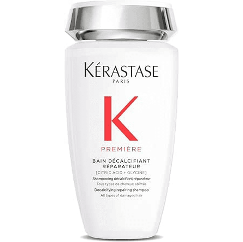 Kérastase Shampoo Première Bain Décalcifiant Réparateur, Todos os tipos de cabelos danificados, Reparador descalcificante, Neutraliza a quebra, Com Ácido cítrico e Glicina, 250ml