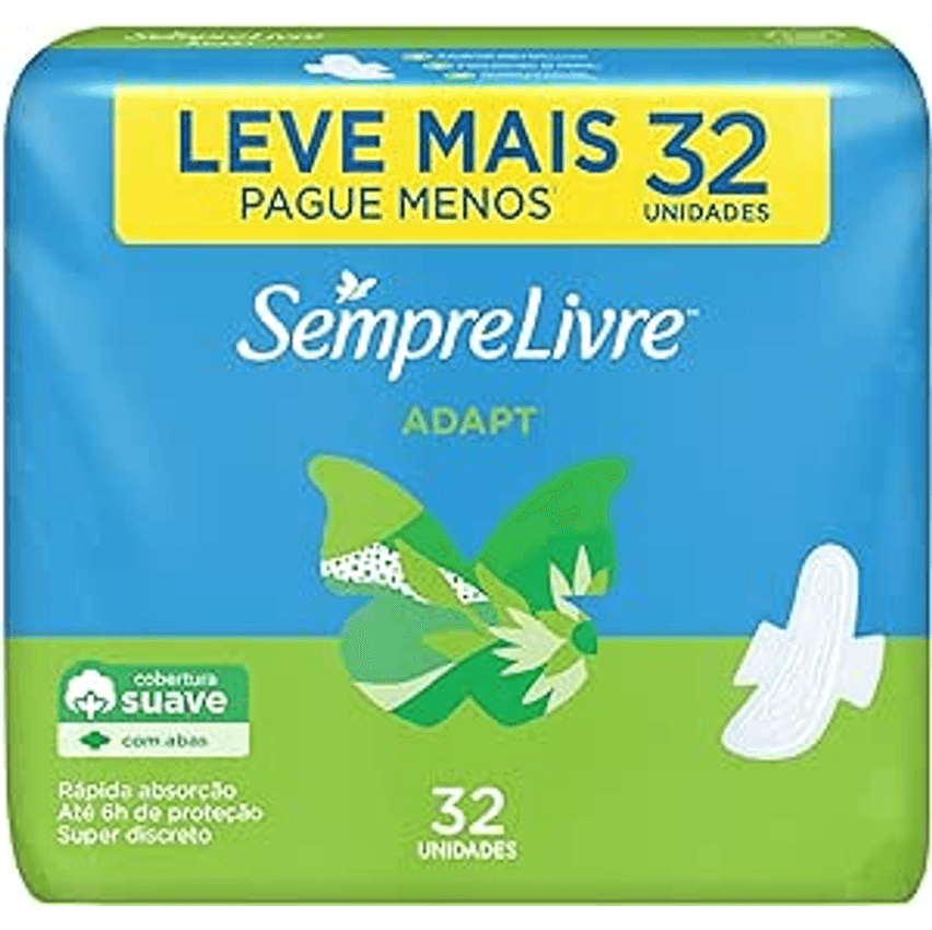 Sempre Livre Absorvente Externo Com Abas Suave, 32un