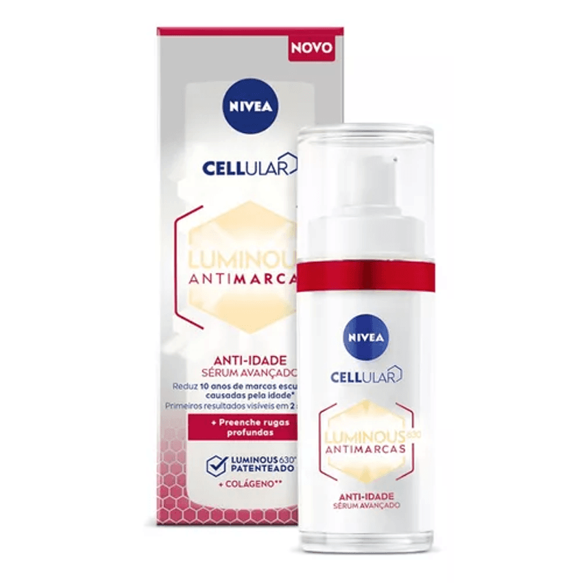 Nivea Cellular Luminous 630 Antimarcas Anti Idade 30ml Momento de aplicação Dia/Noite Tipo de pele Todo tipo de pele