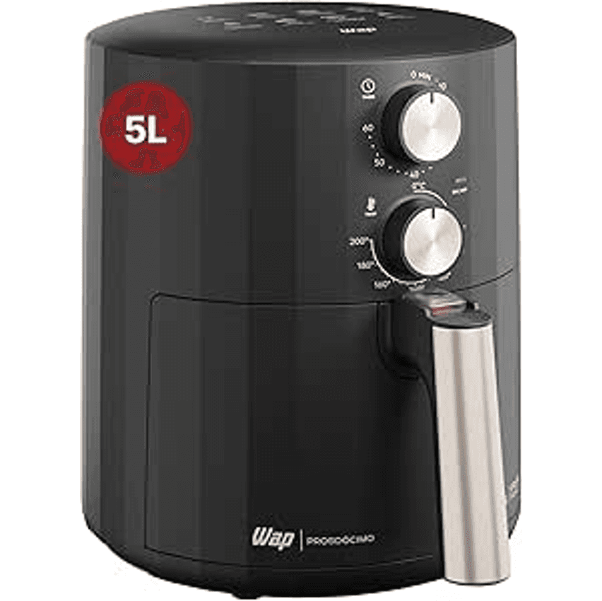 WAP Fritadeira Elétrica Air Fryer GRAND FAMILY 5 Litros, Temperatura Ajustável, Revestimento Antiaderente, 1500W 220V