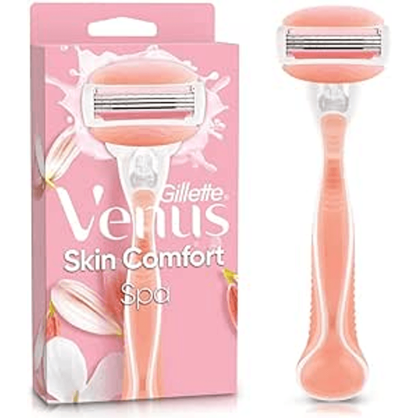 Gillette Venus Skin Comfort Spa Aparelho de Depilação Recarregável com Barras Umectantes e Óleos Botânicos, 1 Ud