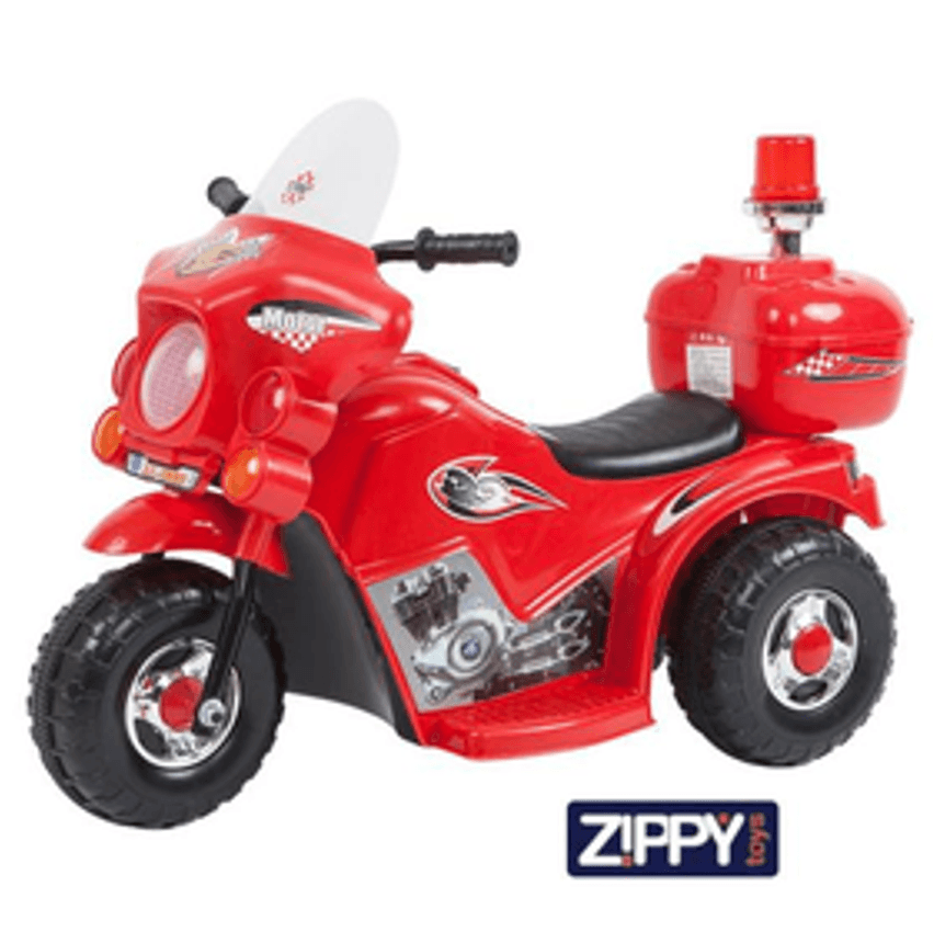 Motocicleta Moto Elétrica Infantil Luz Sirene Polícia E Baú - Zippy Toys